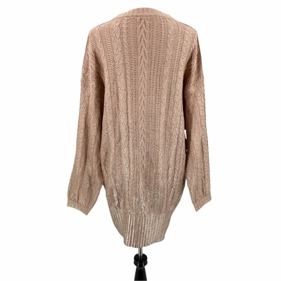 Free People XS EUC GOLD Knit Dolman Sleeve Dress OVERSIZED - Picture 8 of 11